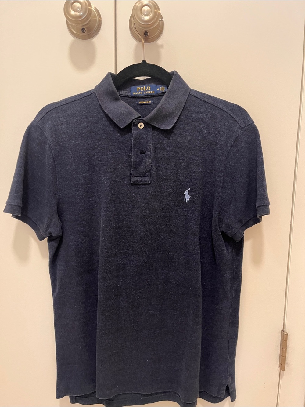 Ralph Lauren Navy Short-Sleeve Polo with Light Blue Logo